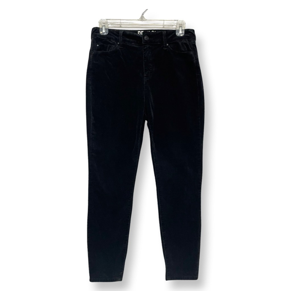 Rewash Womens Skinny Slim Pants Black Stretch Corduroy Classic 5 Pockets 5R/27